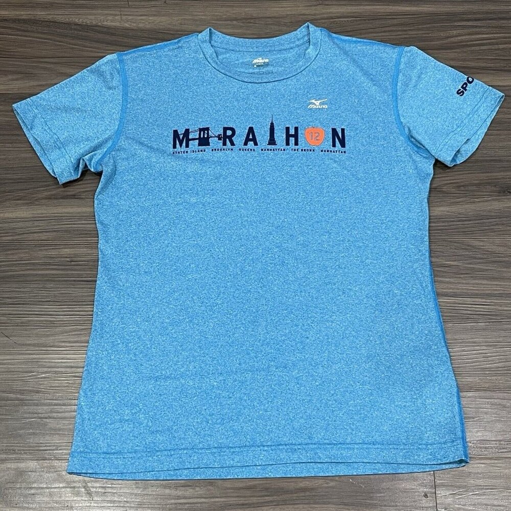 Mizuno 2012 New York Boroughs Marathon Blue Running Top Women Size Small